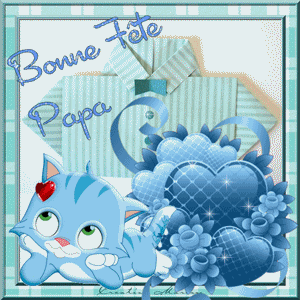 Gif animé bonne fête papa chat